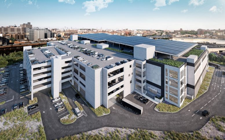 Aerial rendering of the Bronx Logistics Center - Turnbridge Equities; ARCO Design/Build Industrial