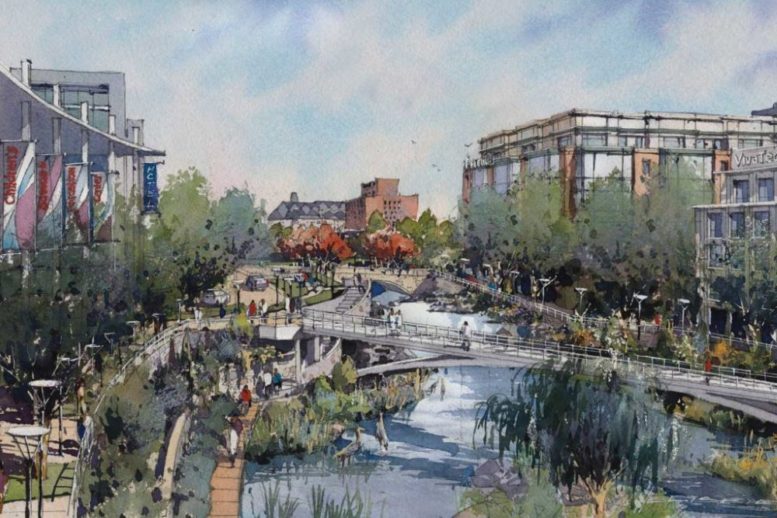 Illustration of grounds within the North 80 science village
