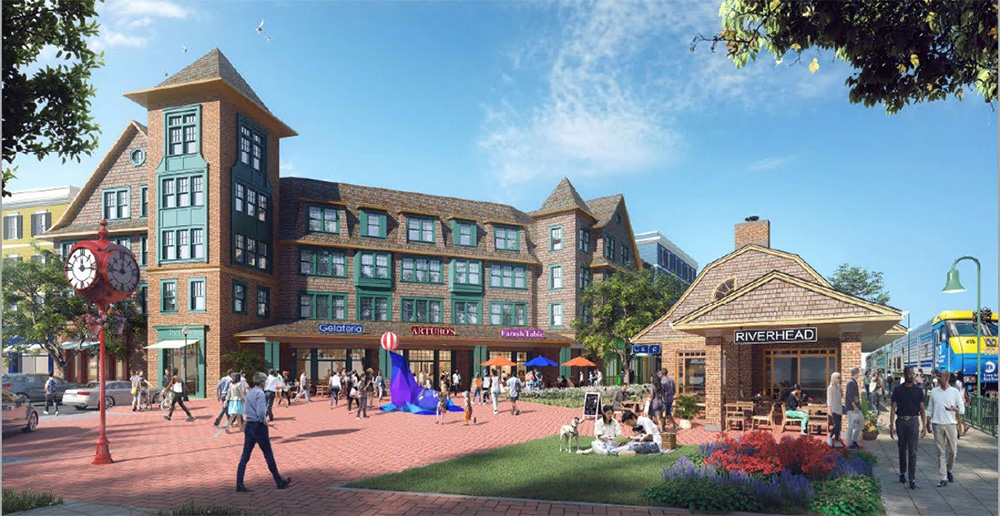 Rendering of the new town square in Riverhead, Long Island
