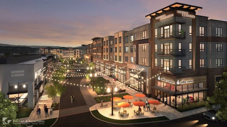 Evening rendering of The District at 1515 in Parsippany, New Jersey