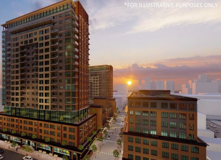 Aerial rendering of Holland Gardens - Courtesy of PS&S Architects