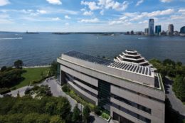 Aerial view of The Museum of Jewish Heritage – A Living Memorial to the Holocaust