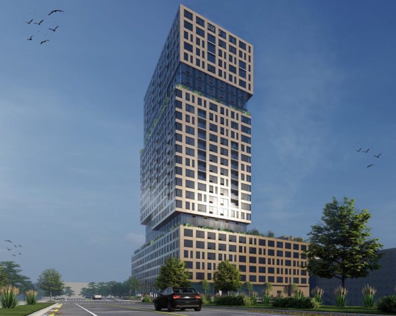 Daytime rendering of NY Vue in Bayonne, New Jersey