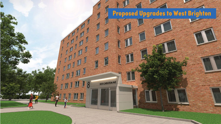 Rendering of proposed exterior upgrades at the West Brighton campus