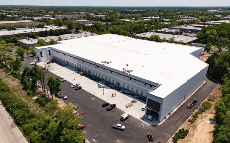 Aerial view of 49 Mall Drive in Commack, Long Island