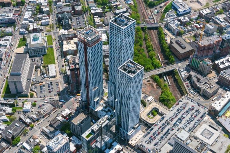 Aerial view of the Journal Squared complex in Jersey City
