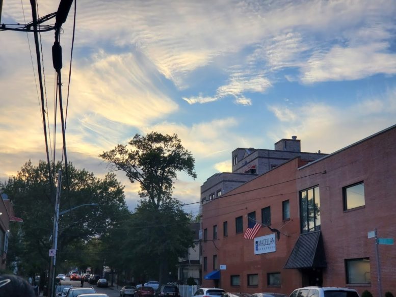 Evening view of Magellan Aerospace New York's Queens headquarters at 97-11 50th Ave in Corona