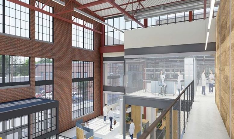 Interior rendering of Building 114 at the Roebling Center