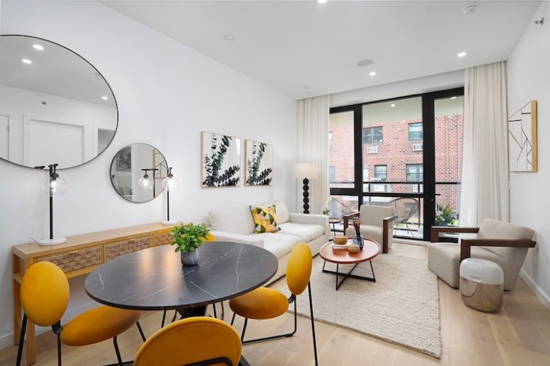 Living room at 151 Newel Street in Greenpoint, Brooklyn
