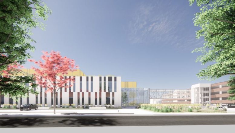 Rendering of new buildings at the Princeton West Innovation Campus @ Hopewill in New Jersey