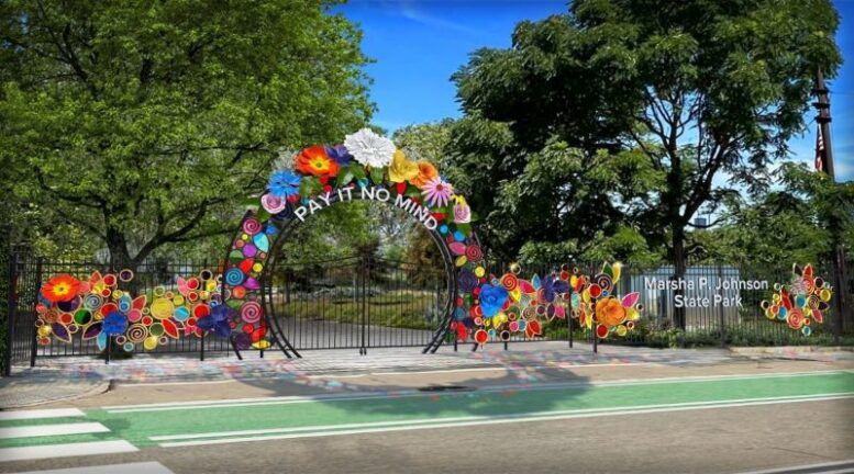 Daytime view of the new Marsha P. Johnson State Park gateway