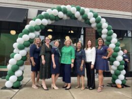 Girl Scout leadrs join to celebrate the first East Coast DreamLab in The Shoppes At North Brunswick