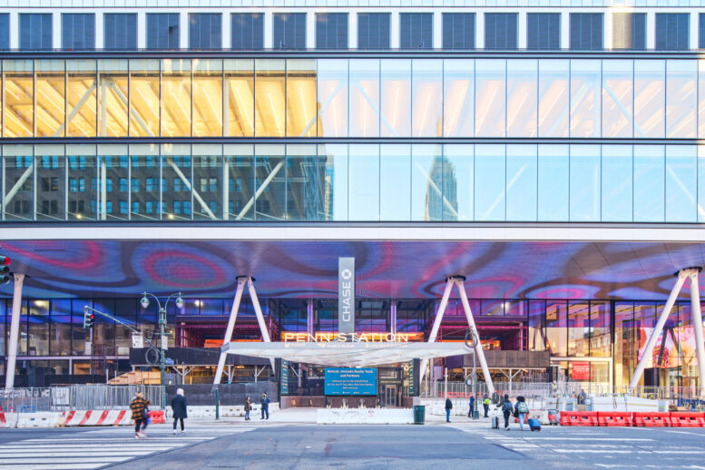 Revamped Penn Station Entrance at 7th Avenue and 32nd Street, via amtrak.com