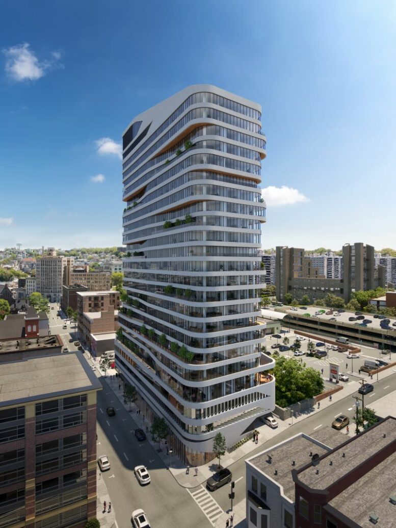 Rendering of Miroza Tower at 44 Hudson Street, by INOA Architecture