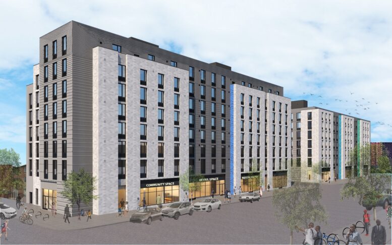 Rendering of buildings C & E, courtesy of Curtis + Ginsberg Architects