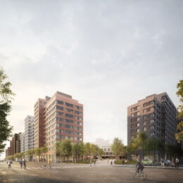 Rendering of Innovative Urban Village, via Gotham Organization
