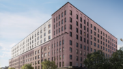Rendering of Brownsville Arts Center & Apartments. Designed by Aufgang Architects