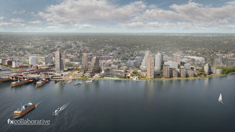 Rendering of North Shore Waterfront, credit: FXCollaborative.