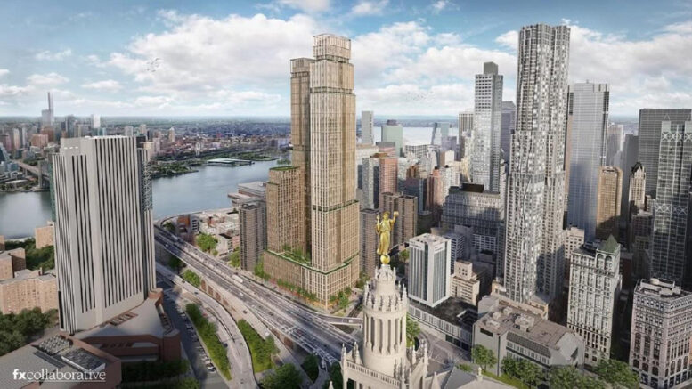Rendering of 100 Gold Street. Credit: FXCollaborative.