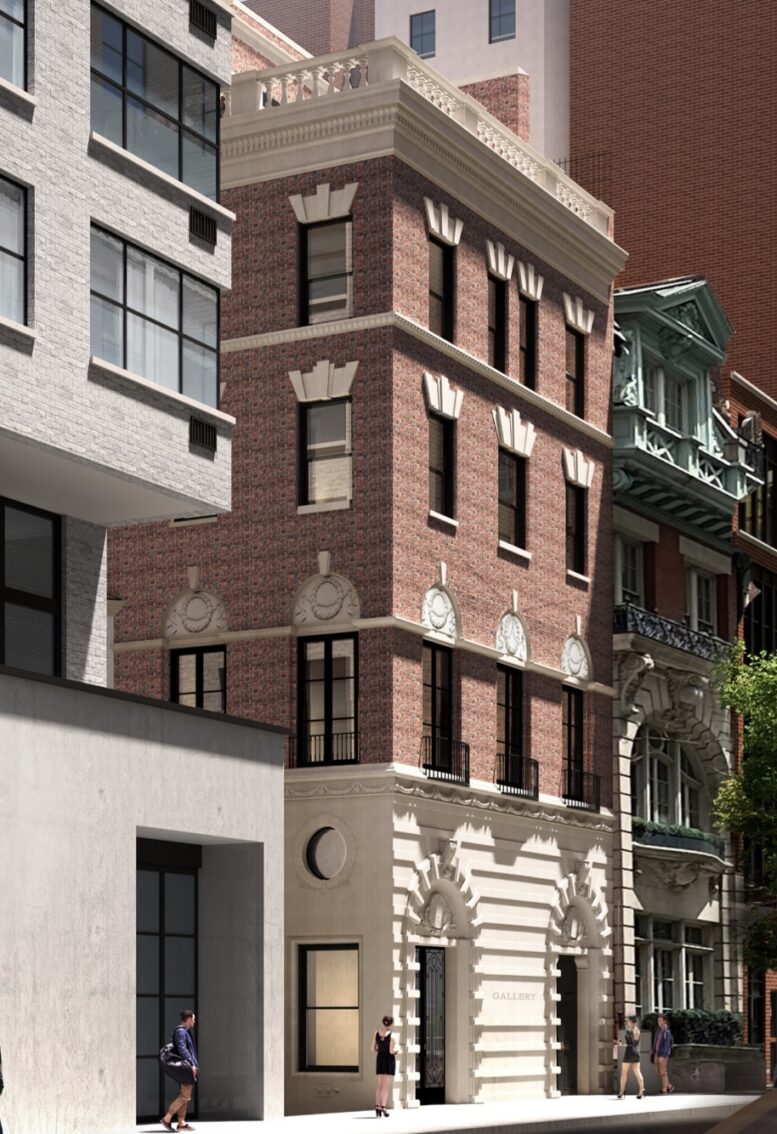 Rendering of proposed changes at 53 East 77th Street, via LPC proposal.