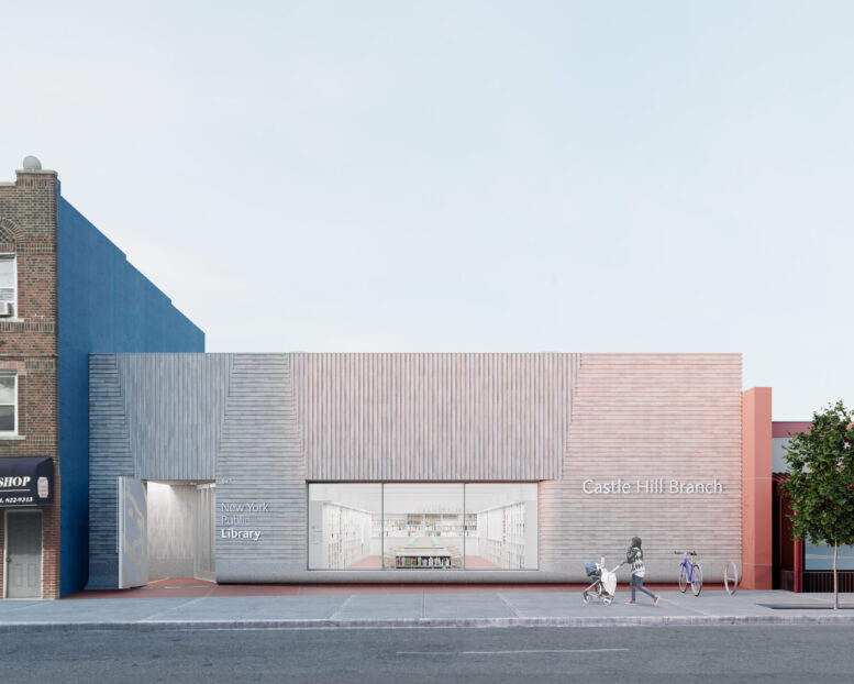 Castle Hill Library. Rendering courtesy of Abruzzo Bodziak Architects.