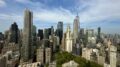 Looking south at the Lower Manhattan skyline from the top of the David N. Dinkins Municipal Building at 1 Centre Street. Photo by Michael Young.