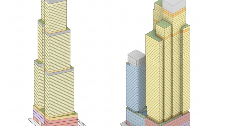 400-418 Eleventh Avenue. Diagrams: FXCollaborative (edited for display)